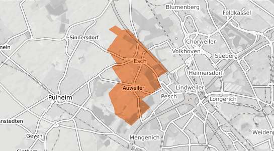Mietspiegelkarte K&ouml;ln Esch Auweiler